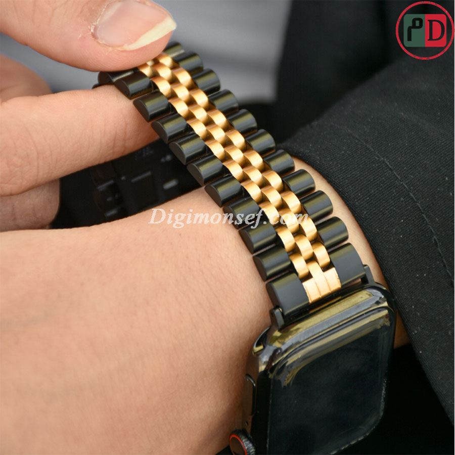 bndRlxMshkiGold2 بند اسمارت واچ و اپل واچ (رولکس) - Image 1