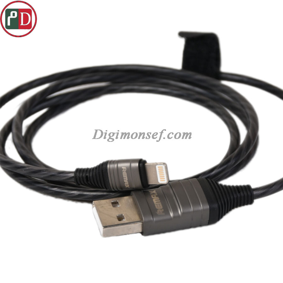 cblRmxChrq1 کابل شارژ لایتنینگ چراغ دار ریمکس - Remax Lightning light cable - Image 1
